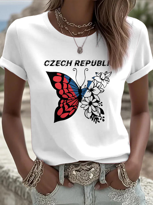 Tshirt s motýlkem s českou vlajkou