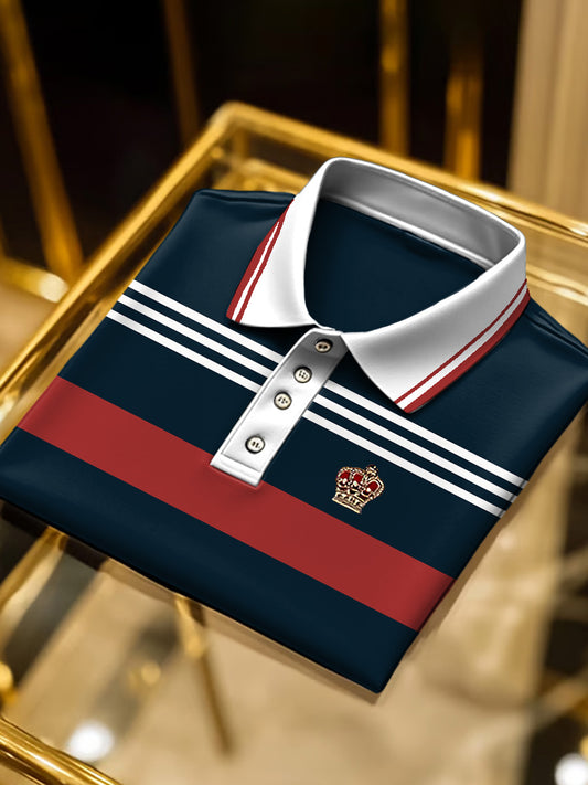 Pánské vintage klasické pruhované polo košile
