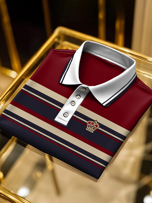 Pánské vintage barevné bloku pruhované polo košile