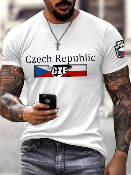 Pánské bílé české vlajky novinka trička