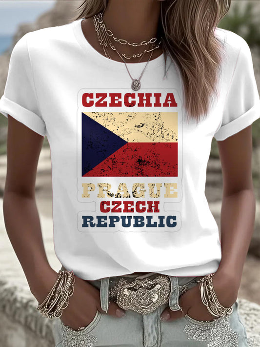 Tshirt pro dámské bílé české vlajky