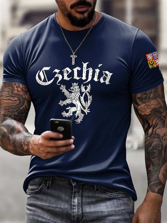 Pánské vintage lion emblem casual tshirt