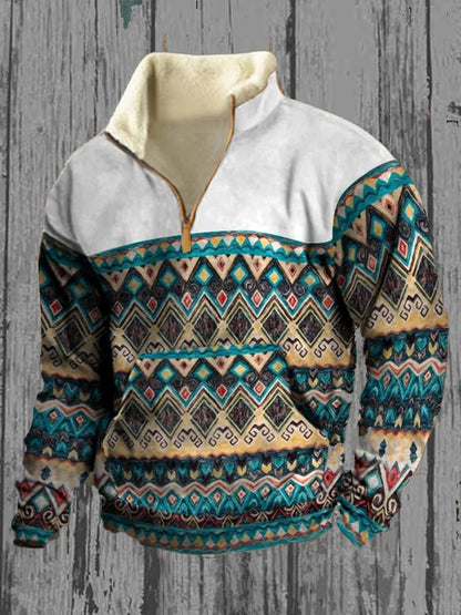 Pánské retro západní tisk casual top