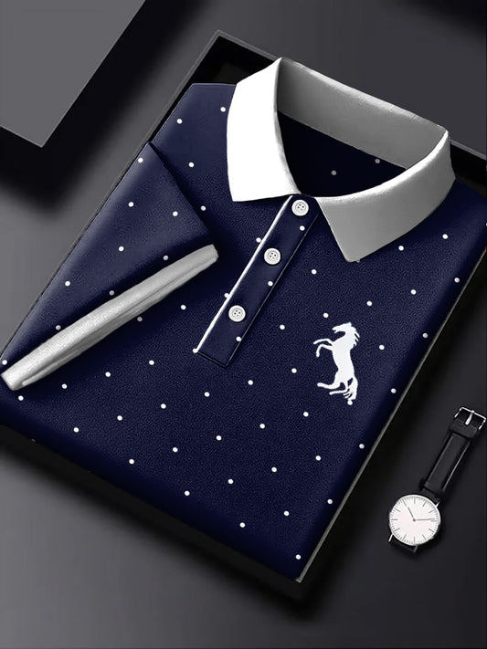 Pánské vintage klasický polka dot art business polo košile