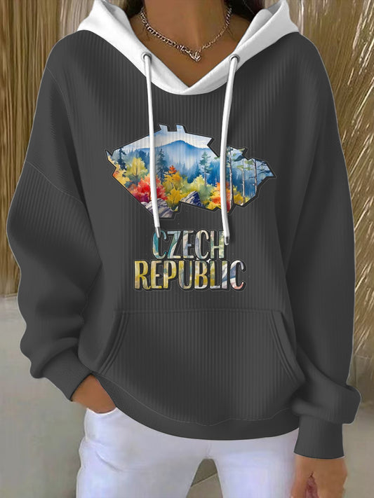 Ženské česká republika mapa kreativní mikina s kapucinou