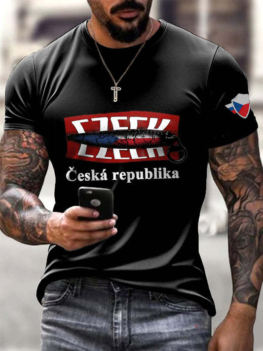 Pánské zips česká vlajka novinka trička