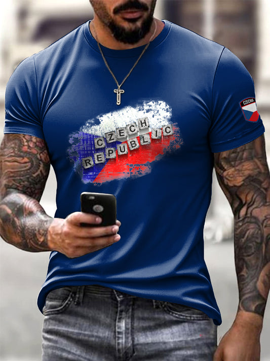 Pánské navy blue česká vlajka novinka tshirt