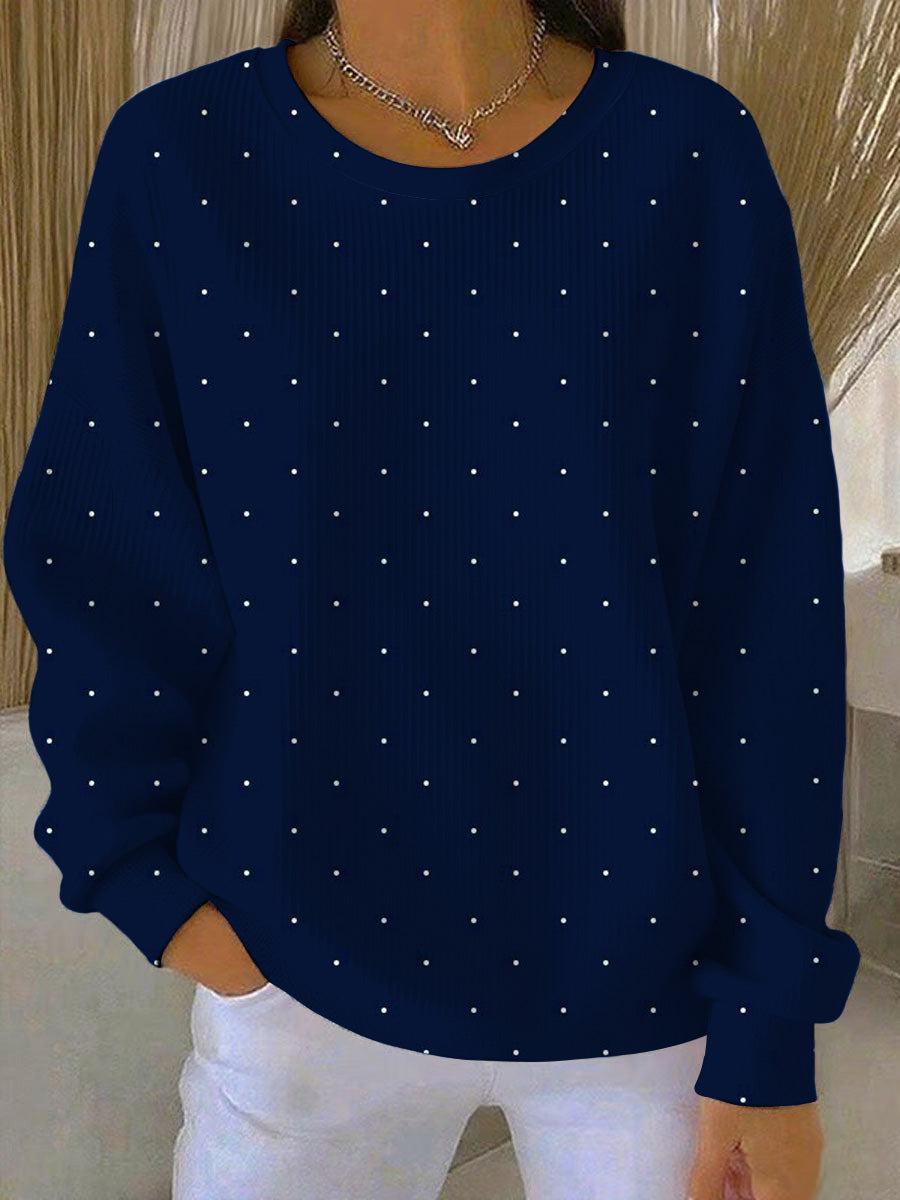 Dámské zlaté tmavě modré polka dot mikina
