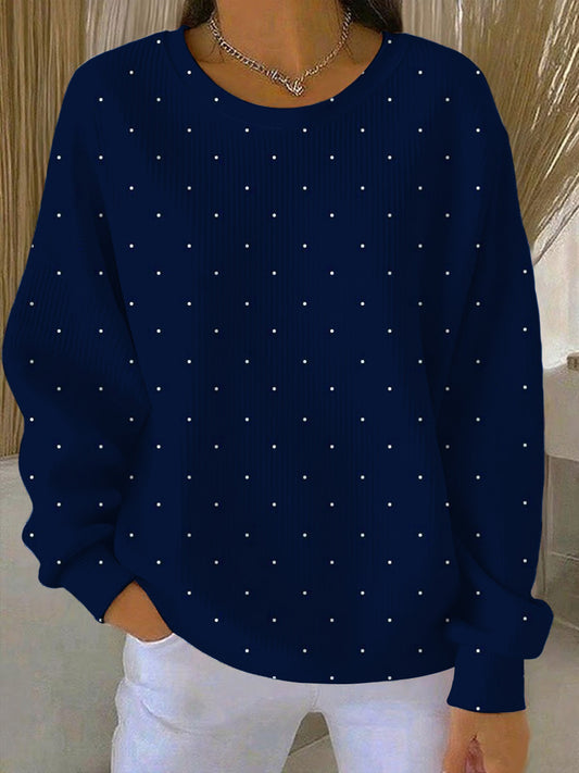 Dámské zlaté tmavě modré polka dot mikina