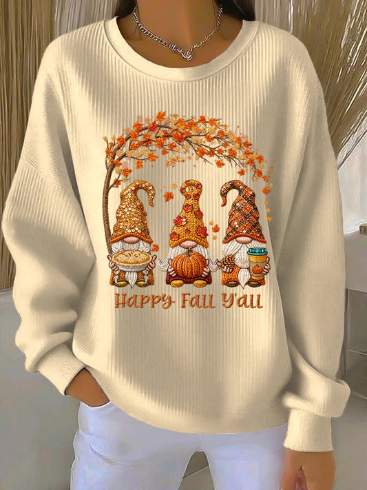 Ženské díkuvzdání gnome food casual crewneck pullover