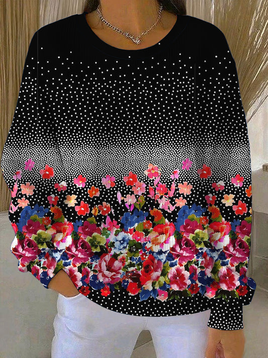 Dámské vibrant floral & polka dot sweatshirt