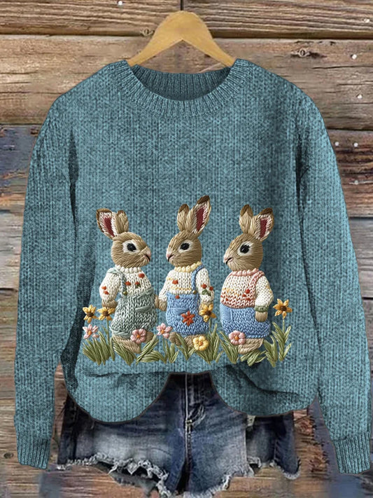 Ženy vintage zvířecí tisk pohodlí příležitostný svetr