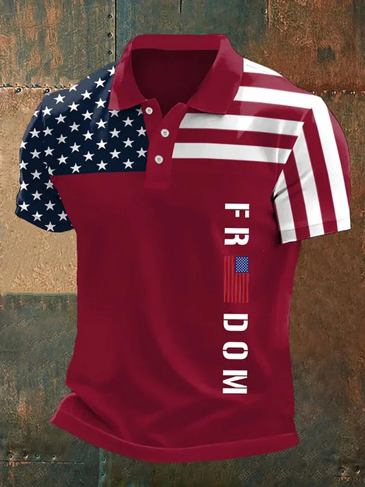Pánské charlie kirk "freedom is not free" american turning point commemorative short sleeve polo shirt