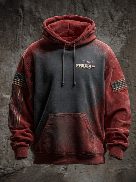 Pánské "freedom is not free" american flag print casual long sleeve sweatshirt