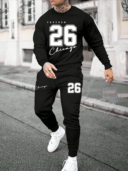 Pánské retro tisk business sweatshirt oblek