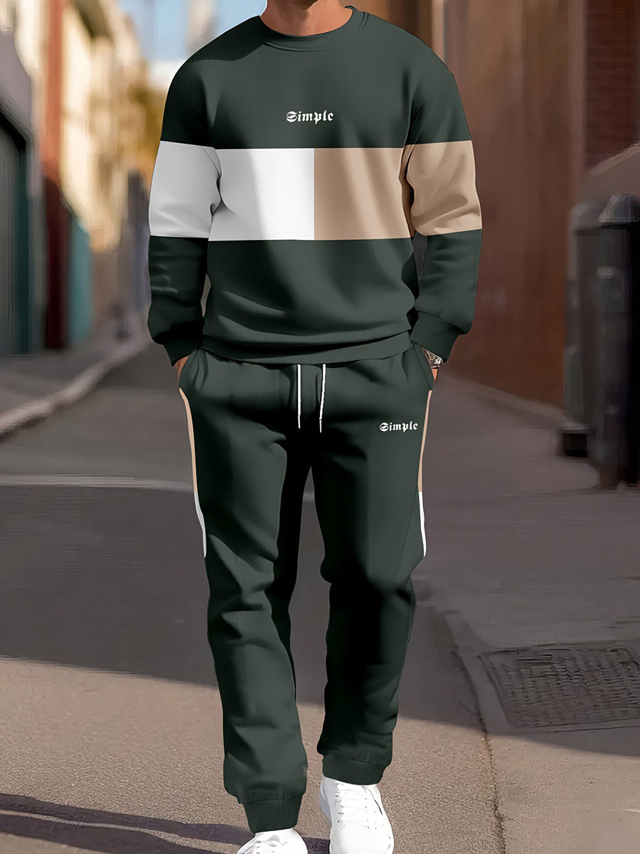 Pánské retro tisk business sweatshirt oblek