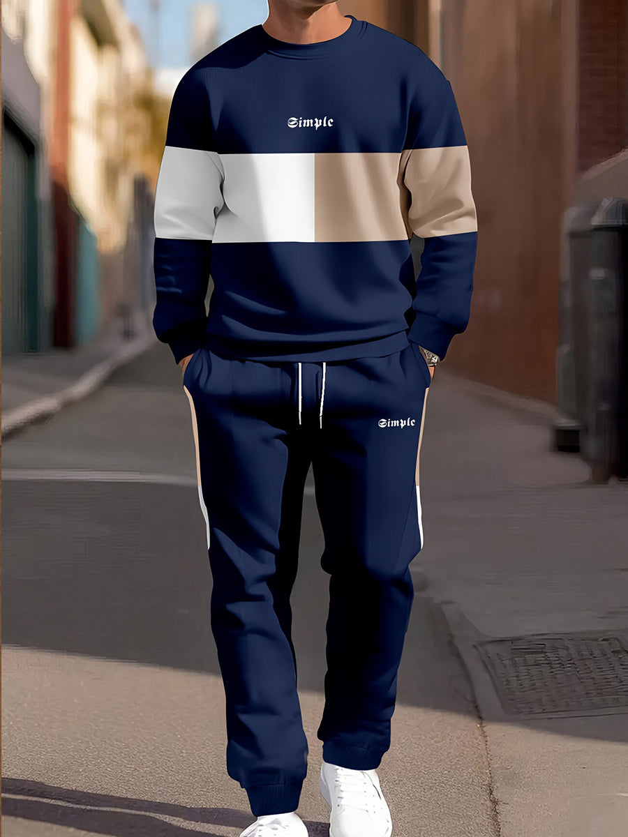 Pánské retro tisk business sweatshirt oblek
