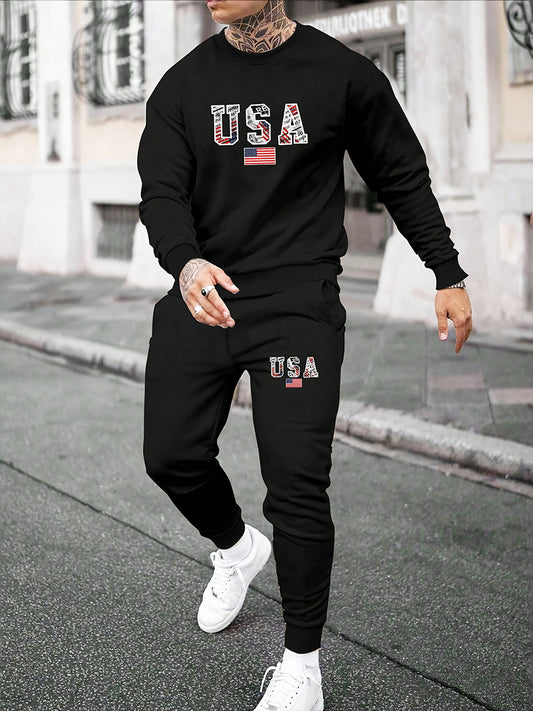 Pánské retro tisk business sweatshirt oblek