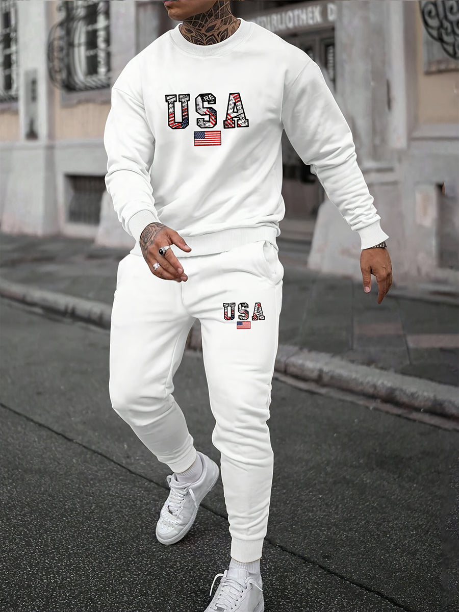 Pánské retro tisk business sweatshirt oblek