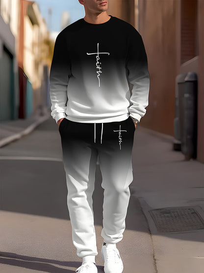 Pánské retro tisk business sweatshirt oblek
