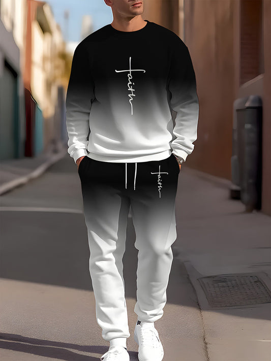Pánské retro tisk business sweatshirt oblek