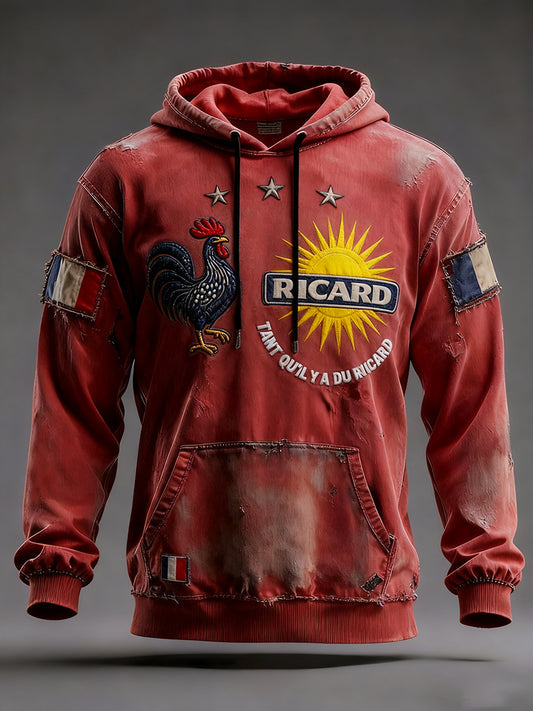 Pánské francouzské vlajky ricard casual hoodie