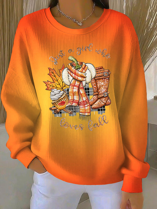 Ženské díkuvzdání maple leaf autumn casual crewneck pullover