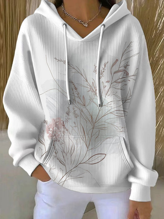 Dámské jemné botanické linie art hoodie