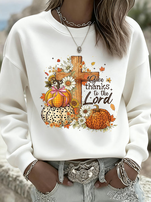 Ženské díkuvzdání umění casual crewneck sweatshirt top