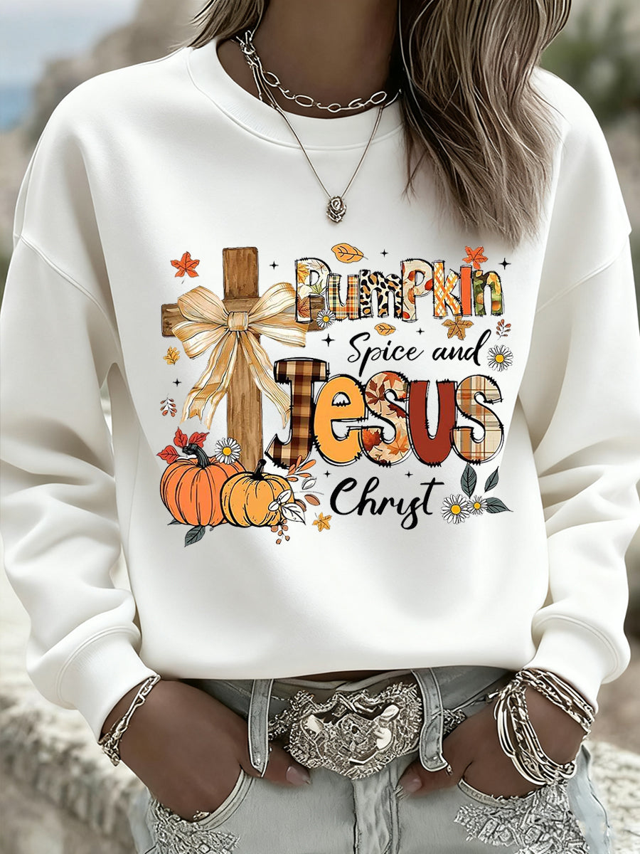Ženské díkuvzdání umění casual crewneck sweatshirt top