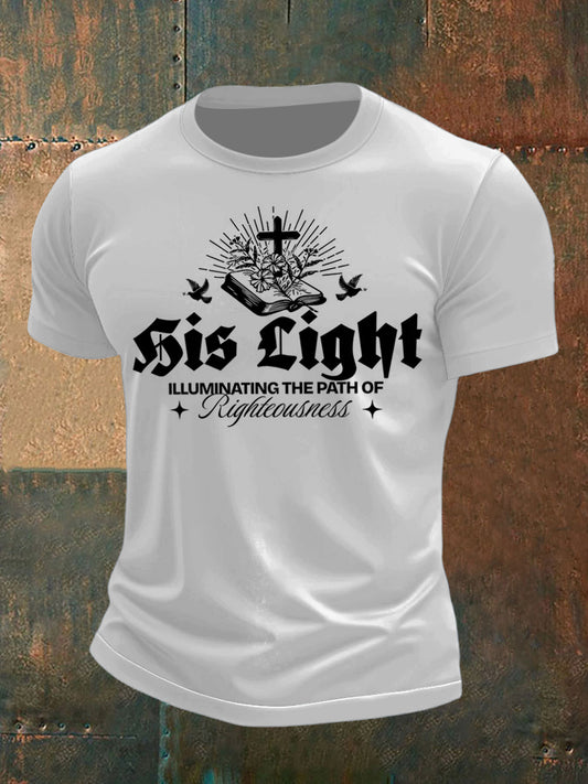 Men cross book print tshirt s krátkými rukávy