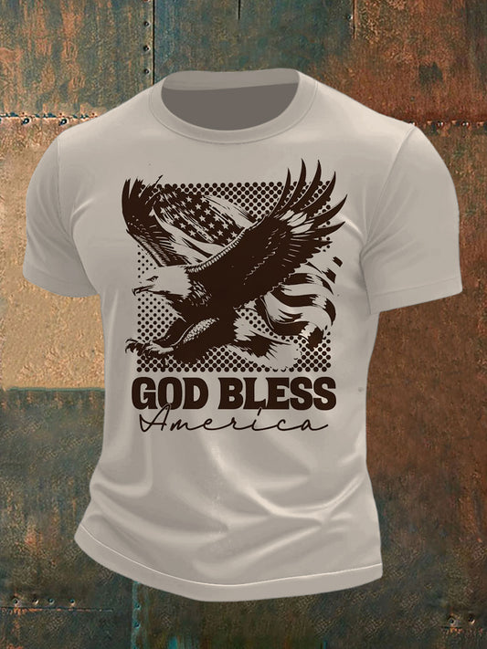 Men eagle print tshirt s krátkými rukávy