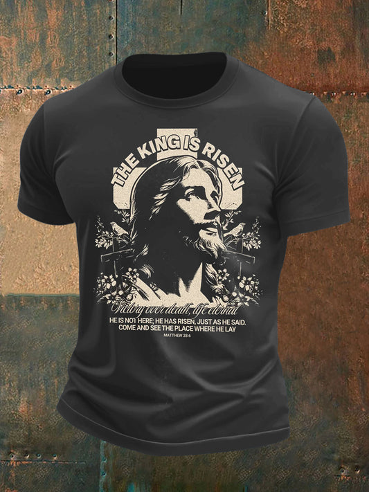 Pánský bůh a květinový otisk tshirt s krátkými rukávy