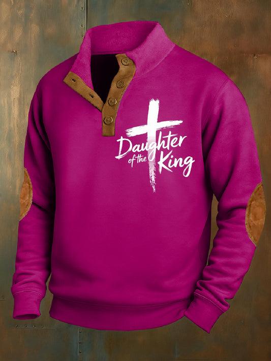 Retro faith print casual sweatshirt