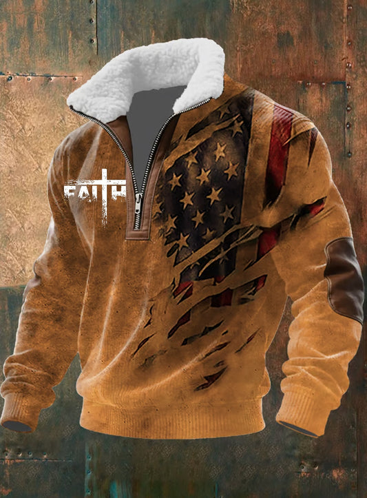 Pánské vintage art faith casual sweatshirt