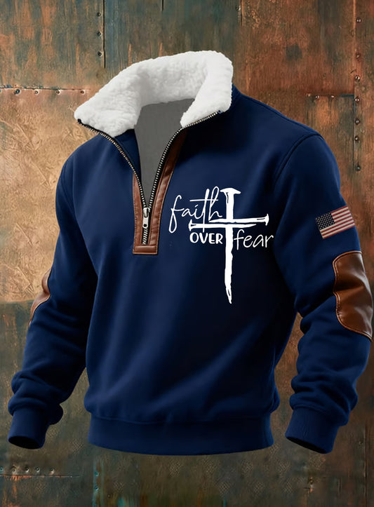 Pánské vintage art faith casual sweatshirt