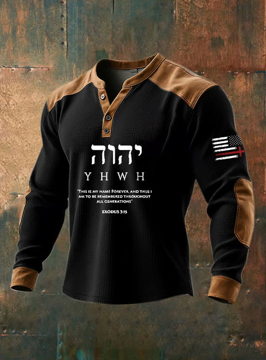Pánské vintage víra příležitostné henley