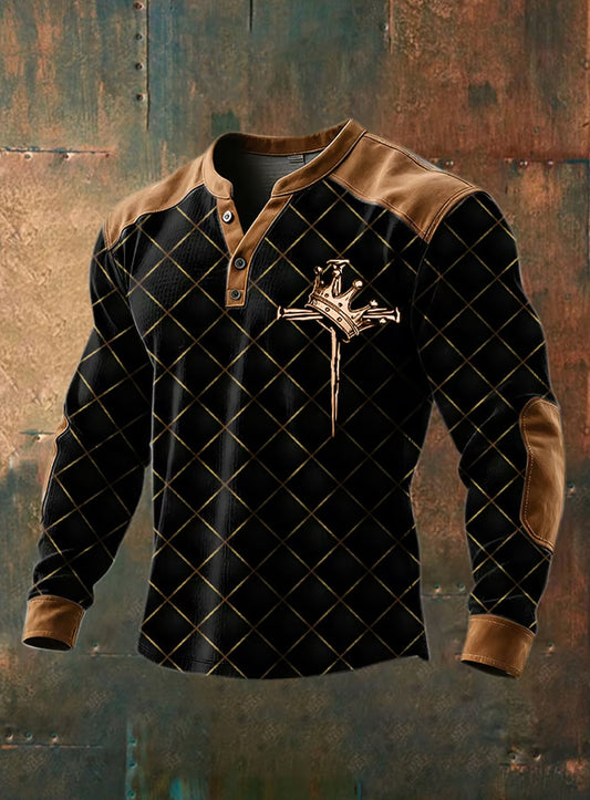 Pánské vintage víra příležitostné henley