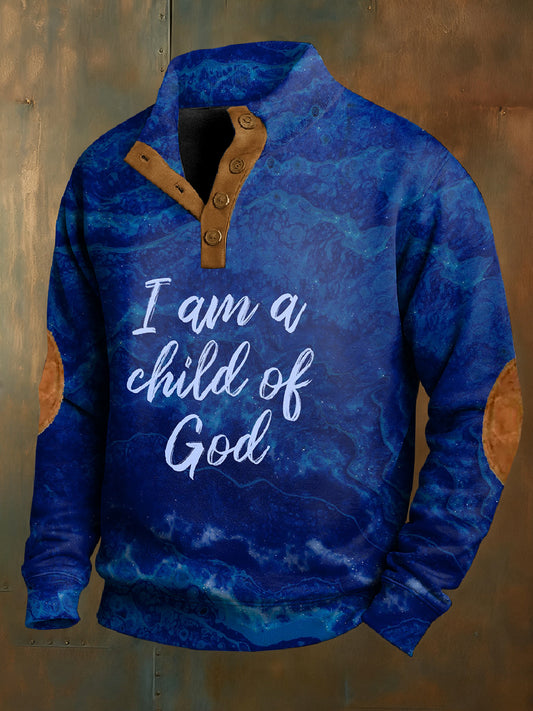 Retro faith print casual sweatshirt