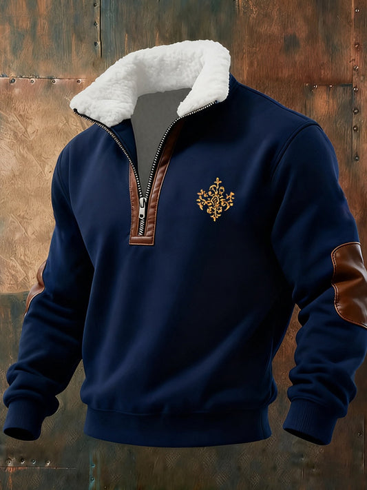 Pánské retro obchodní příležitostné zahuštěné mikina