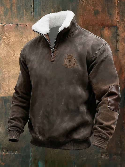 Pánské retro obchodní příležitostné zahuštěné mikina