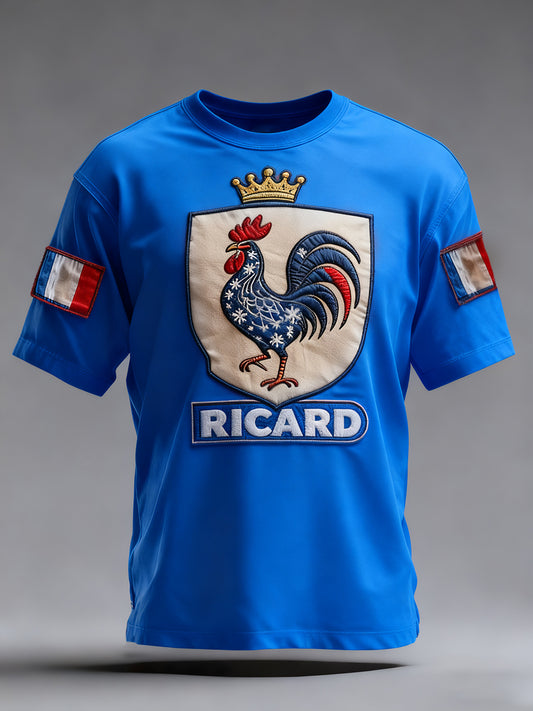 Pánské vintage francouzské vlajky ricard znepokojený příležitostné tričko