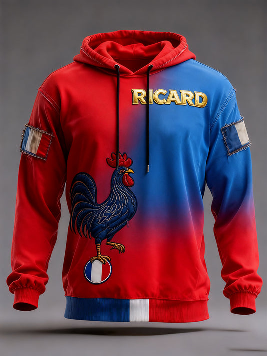 Pánské francouzské vlajky ricard casual hoodie