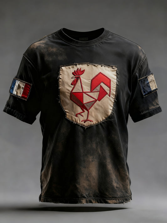 Pánské vintage francouzské vlajky ricard znepokojený příležitostné tričko