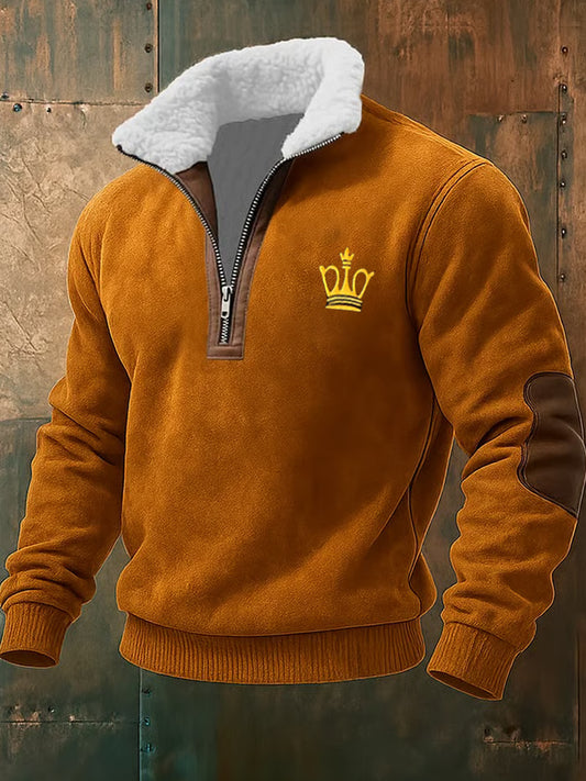 Pánské retro obchodní příležitostné zahuštěné mikina