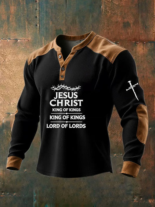 Pánské vintage víra příležitostné henley