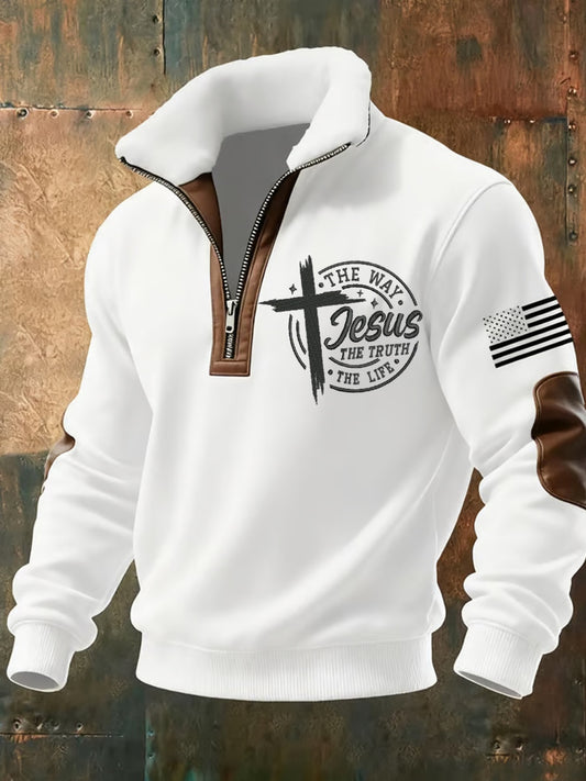 Pánské vintage art faith casual sweatshirt