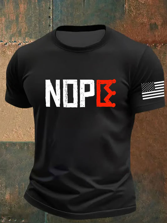 Men fdt "no kings" print tshirt s krátkými rukávy