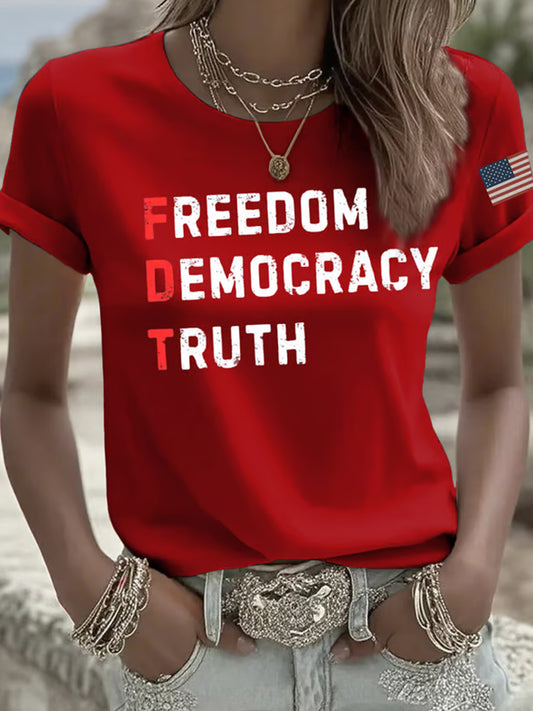 Ženské fdt ne králové tištěné příležitostné tričko