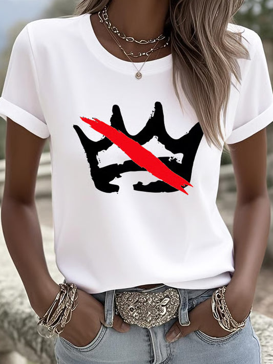 Ženské fdt ne králové tištěné příležitostné tričko